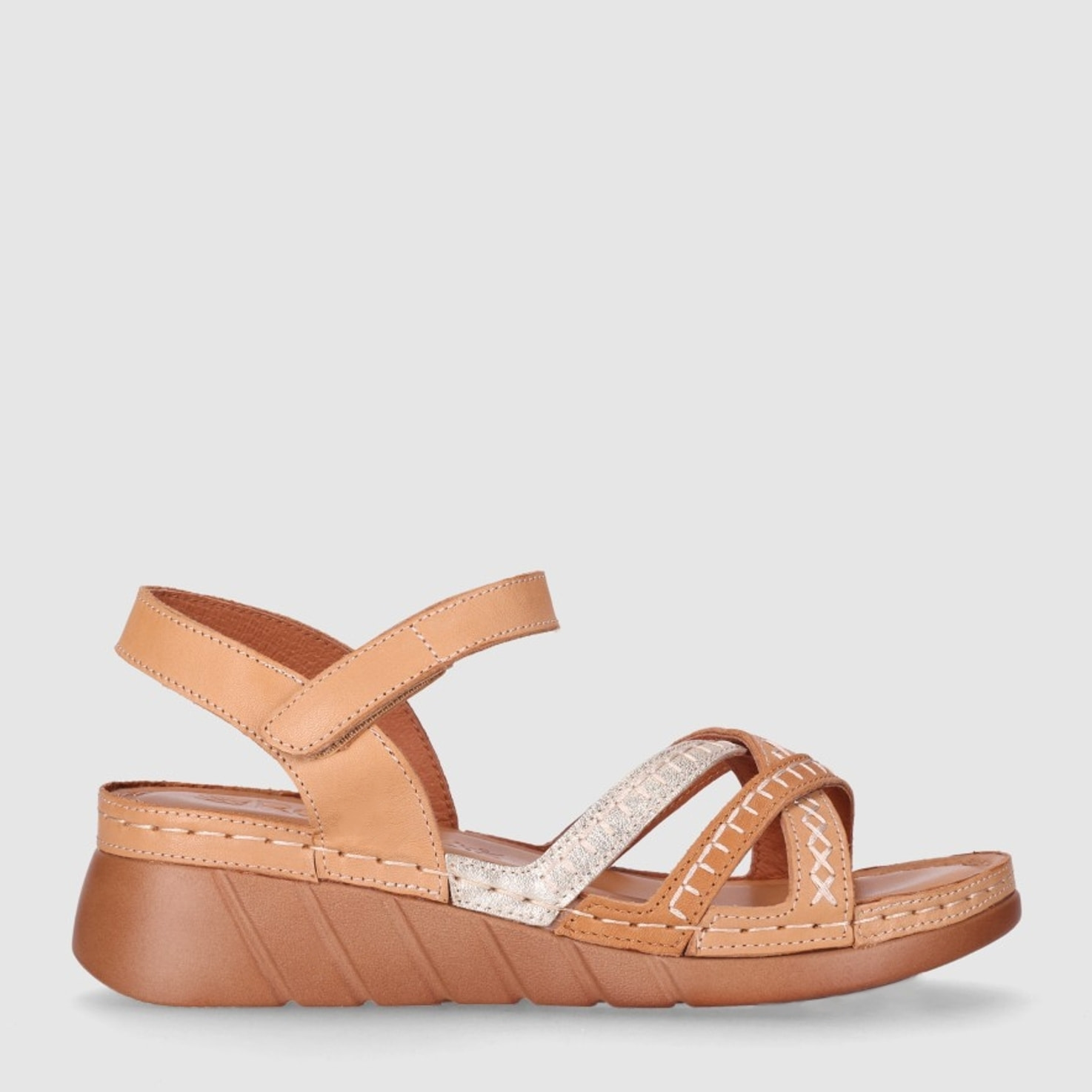 Sandalias de Piel - Camel - Tacón: 5 cm