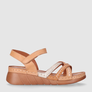 Sandalias de Piel - Camel - Tacón: 5 cm