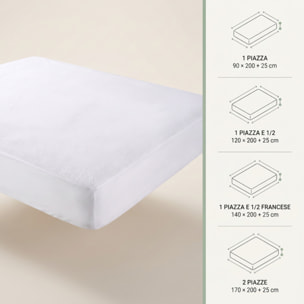 Coprimaterasso Intrecci Impermeabile in Riccio di Spugna con Membrana PU e Maglia Elastica Laterale