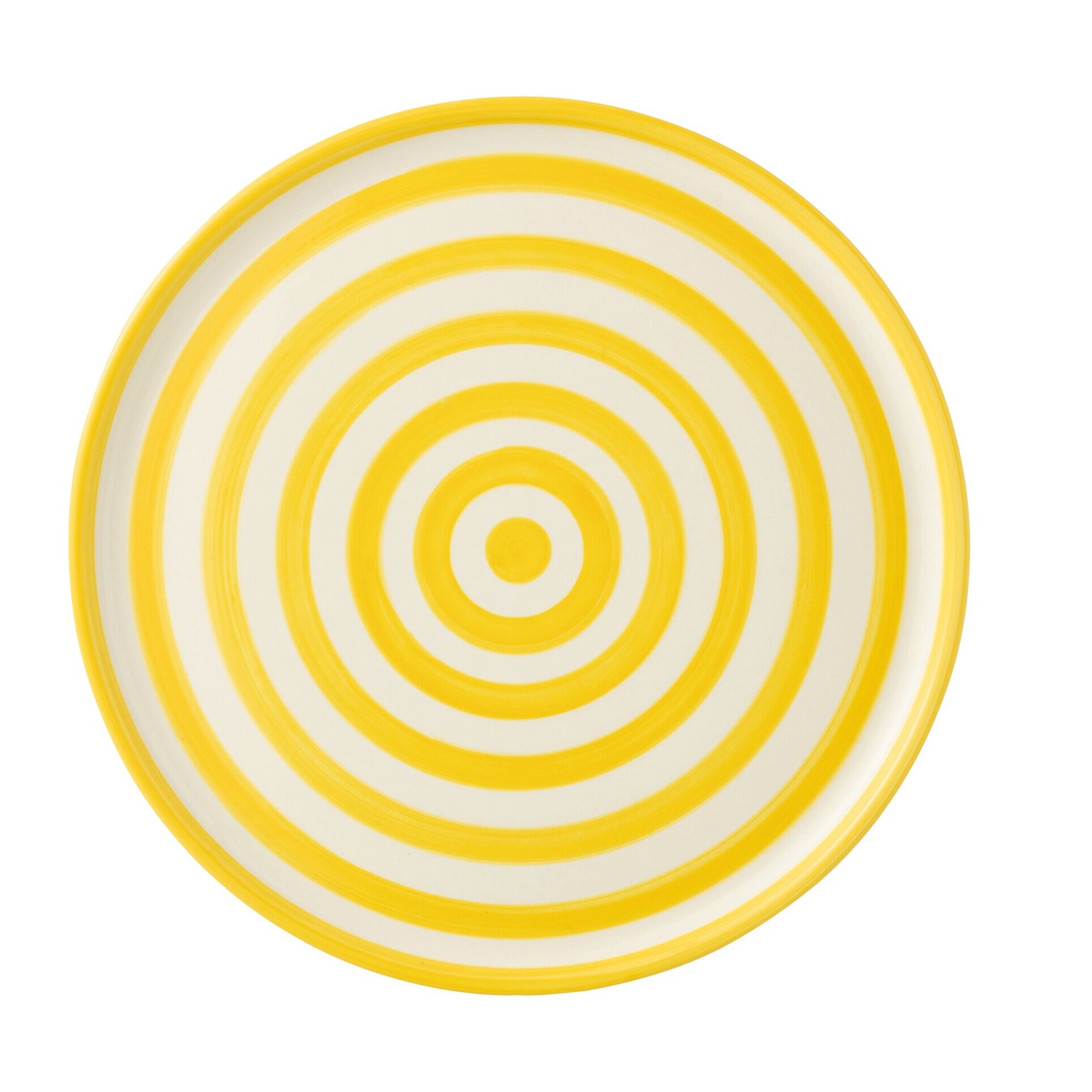 J-Line assiette Granada Stripes - céramique - blanc/jaune