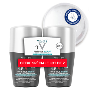 Lot*2 Vichy Homme Dermo-détranspirant Invisible Protect 72h 50ml