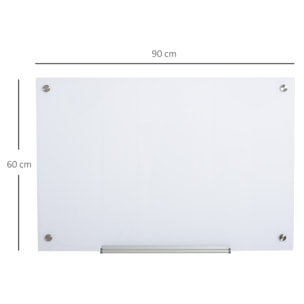 Pizarra Magnética de Cristal 90x60x0,45 cm Blanco