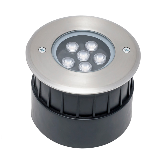 FORLIGHT Incasso empotrable de suelo de diametro 120mm con luz led en blanco cálido 3000K en acero inoxidable