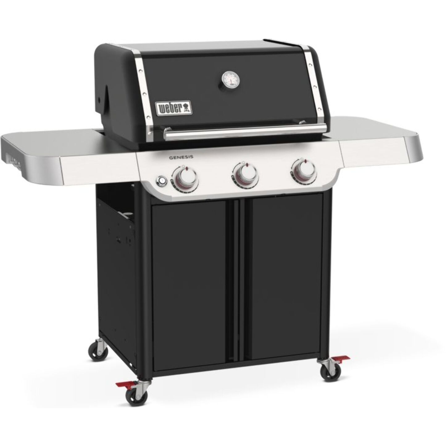Barbecue gaz WEBER Genesis E-315 noir inox 3 brûleurs sur chariot, 68x48 cm