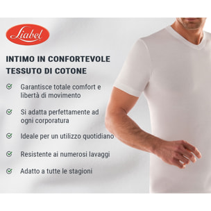 6 T-shirt da Uomo 100% Cotone LIABEL Art. 4428/t53 Scollo V