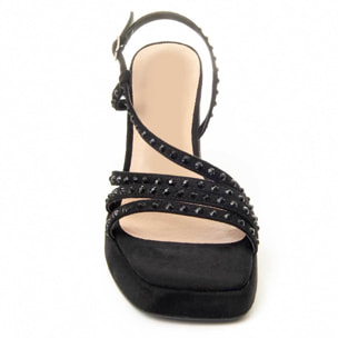 Sandalias De Tacón - Negro - Altura: 10 cm