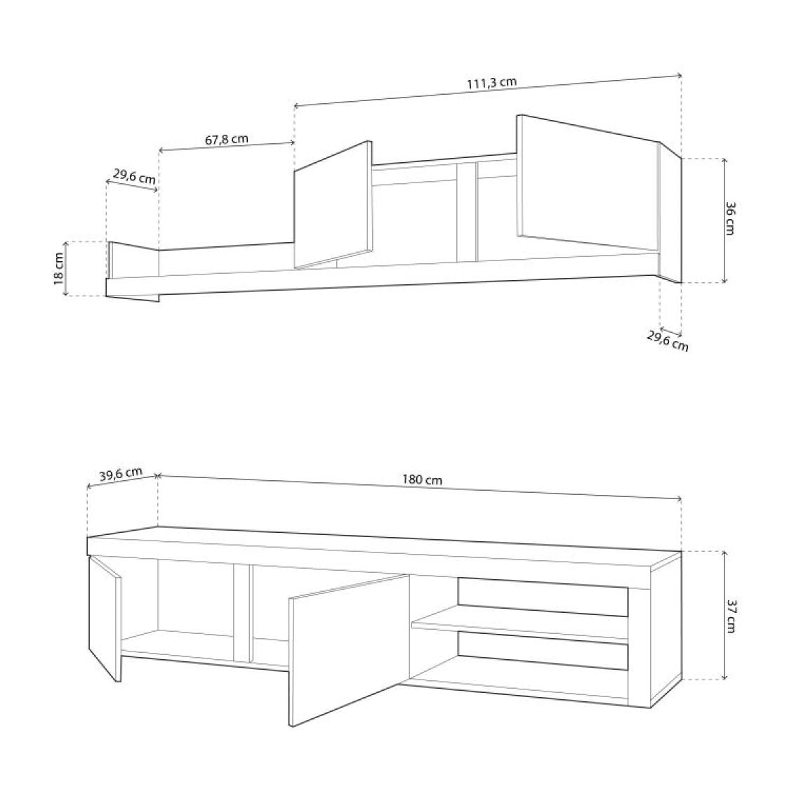 Salón Axis 180 Roble Nude - Ceniza