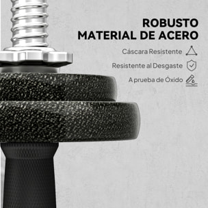 Juego de Mancuernas Ajustables, 2 en 1, 20kg, Juego de Pesas con Barras Recta de Conexión y Mangos Antideslizantes, Pesas y Mancuernas para Hombres y Mujeres, Fitness, Gimnasio en Casa