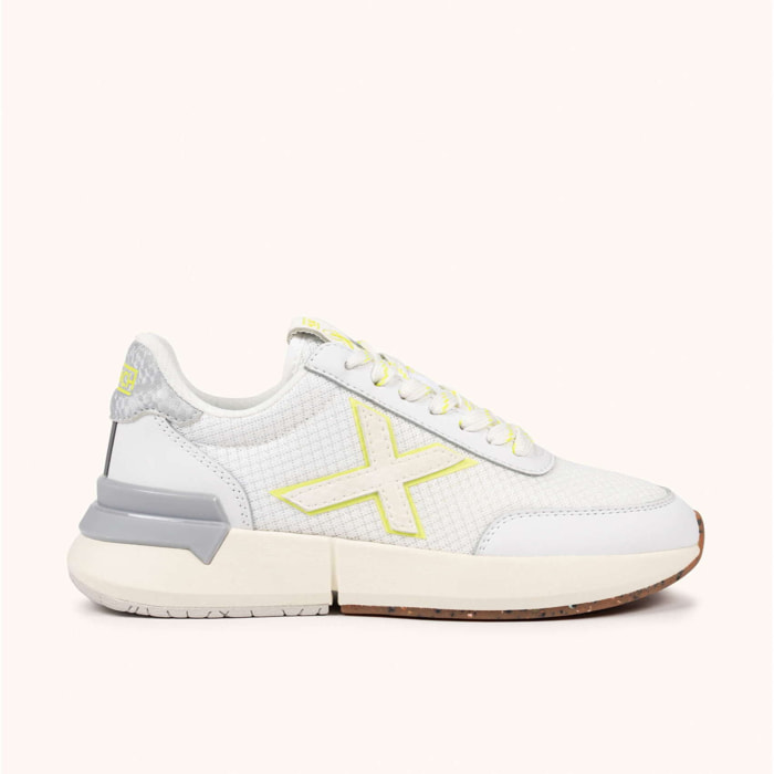 MUNICH VERSUS WMN 115 Sneakers Deportivas Blancas y Amarillo Flúor