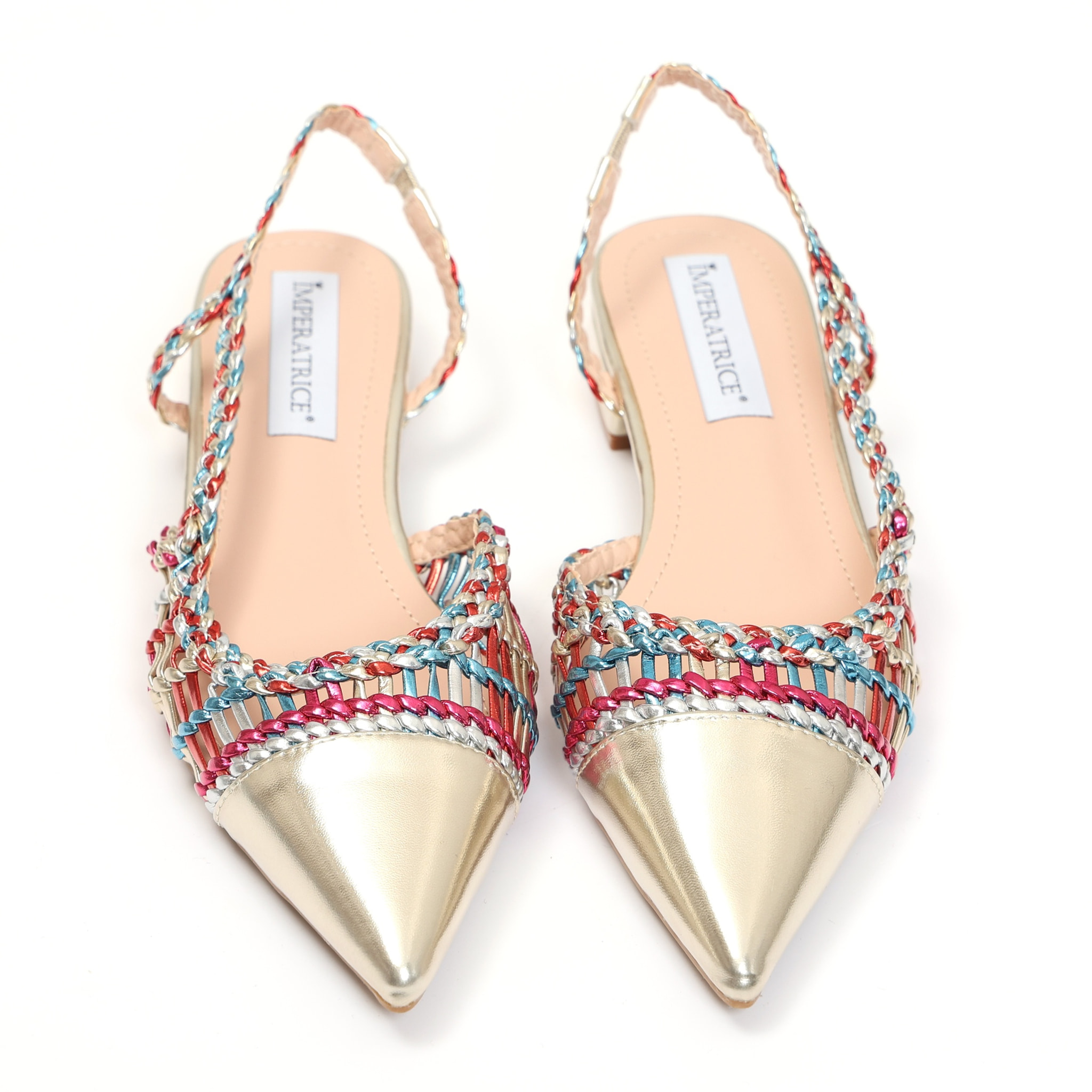 Ballerine in simil pelle con intreccio