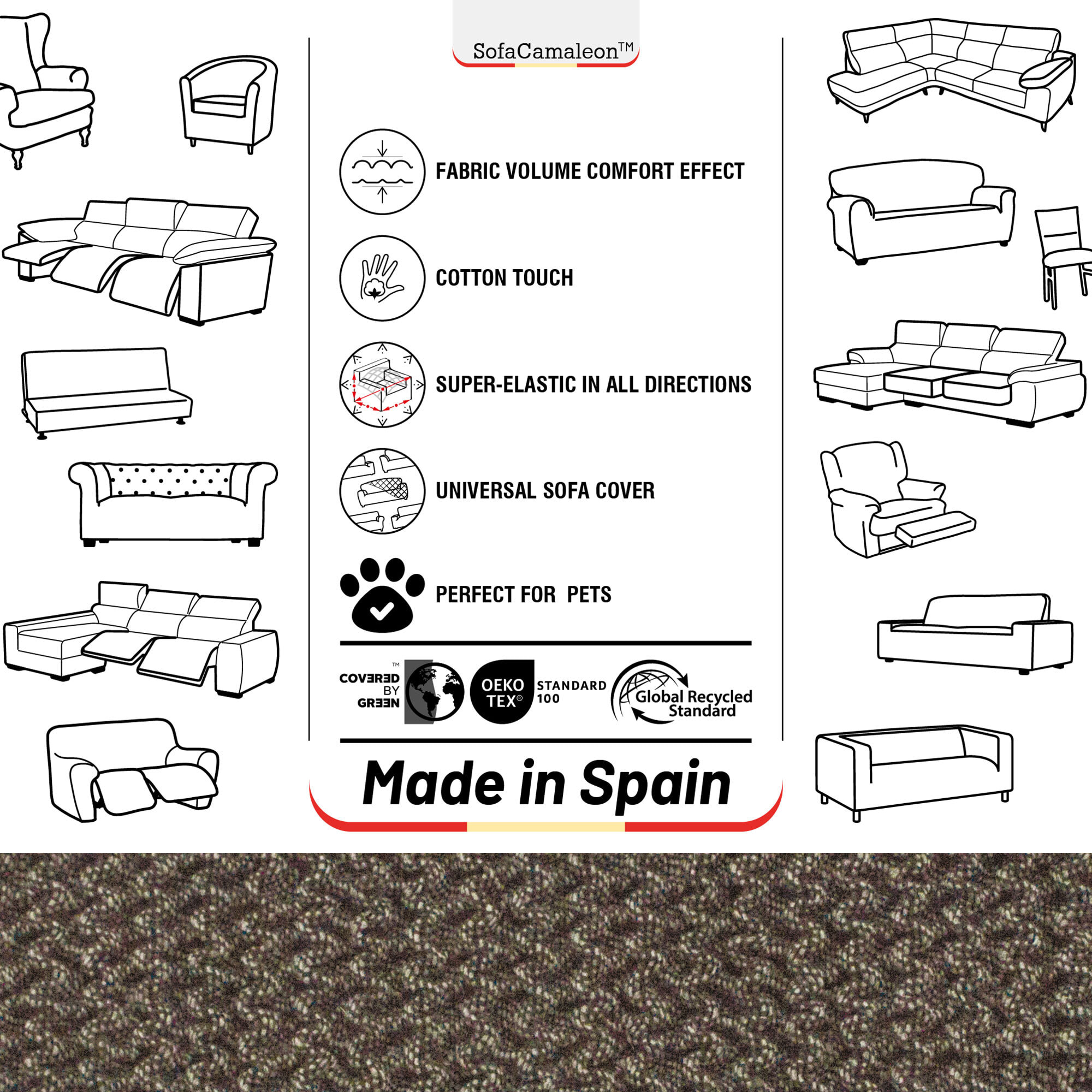 Funda Súper Elástica para SOFÁ modelo WONDER