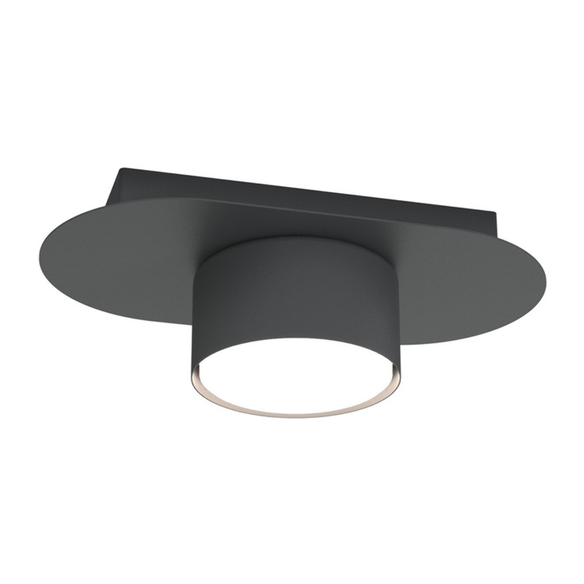 Lampada da soffitto Diaz in acciaio nero opaco