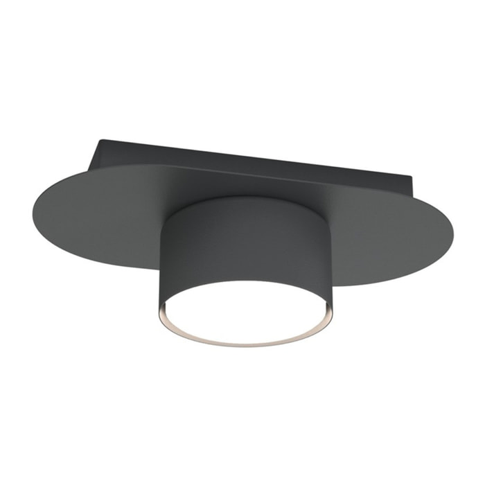 Lampada da soffitto Diaz in acciaio nero opaco