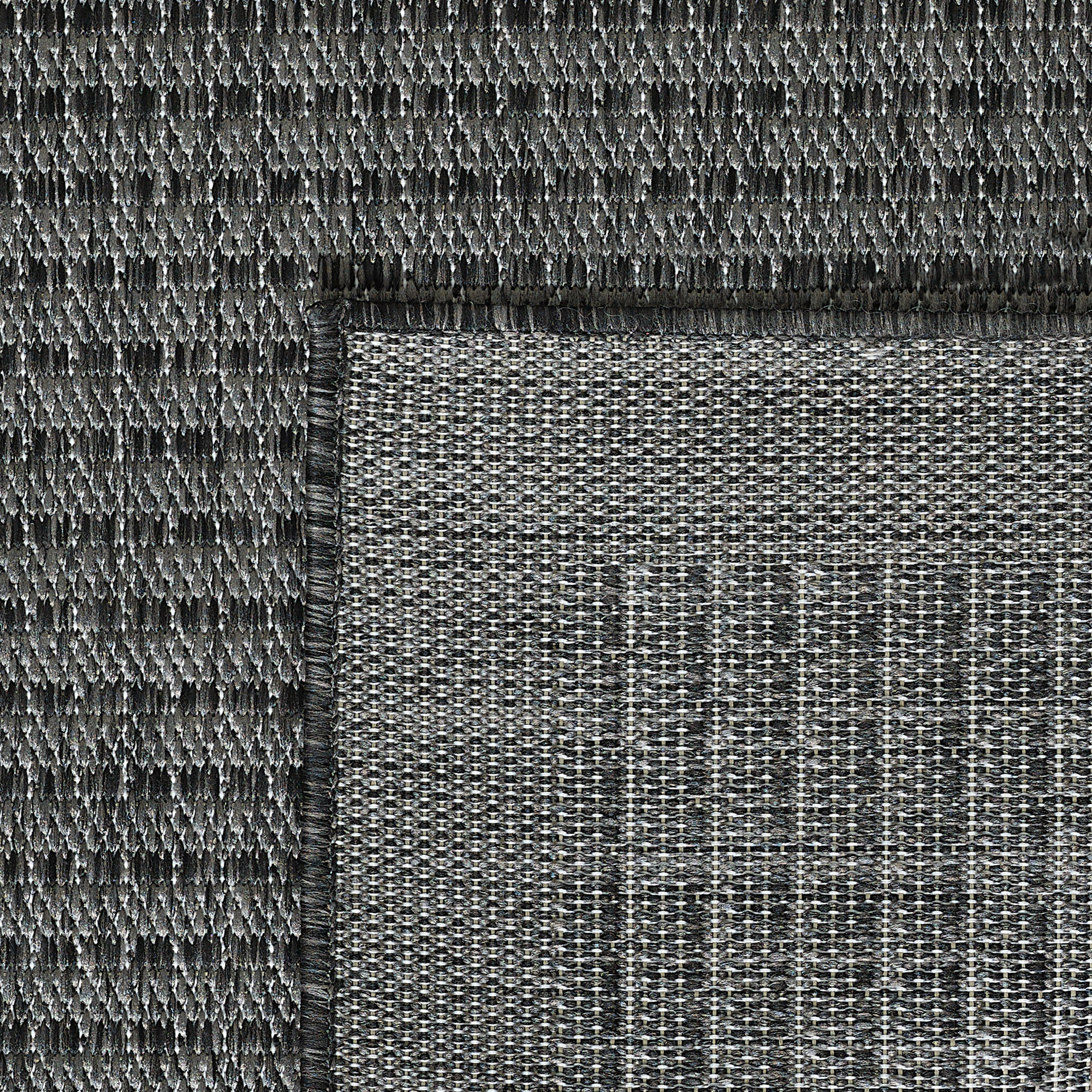 IBIZA - Tapis rond extérieur moderne Noir
