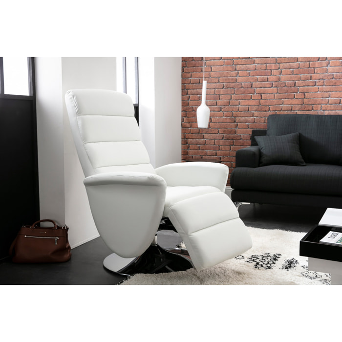 Fauteuil relax manuel blanc NELSON