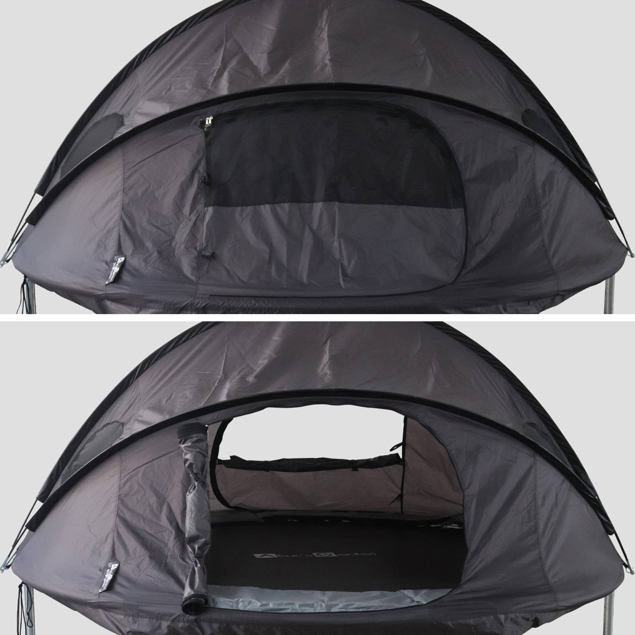 Tente de camping pour trampoline Ø250cm (filet intérieur et extérieur) polyester. traité anti UV. 2 portes. 4  fenêtres & sac de transport