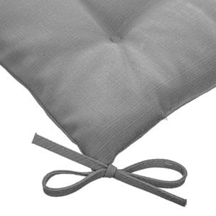 Galette de chaise carrée 4 points "Korai" ardoise 40x40x4cm en polyester