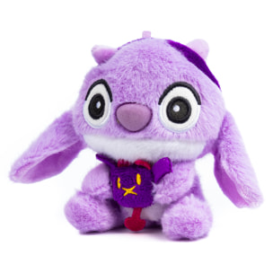 Peluche extra morbido adattabile a pendente. Design diavolo viola. 12 cm.