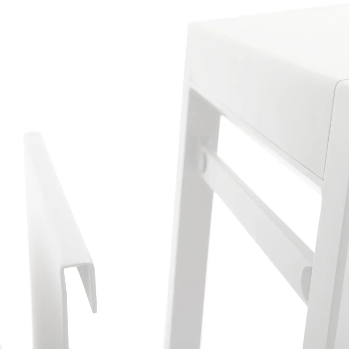 Table d'appoint de jardin carrée "Allure" blanc 55x45x55cm en aluminium traité époxy