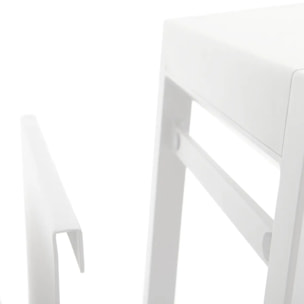 Table d'appoint de jardin carrée "Allure" blanc 55x45x55cm en aluminium traité époxy