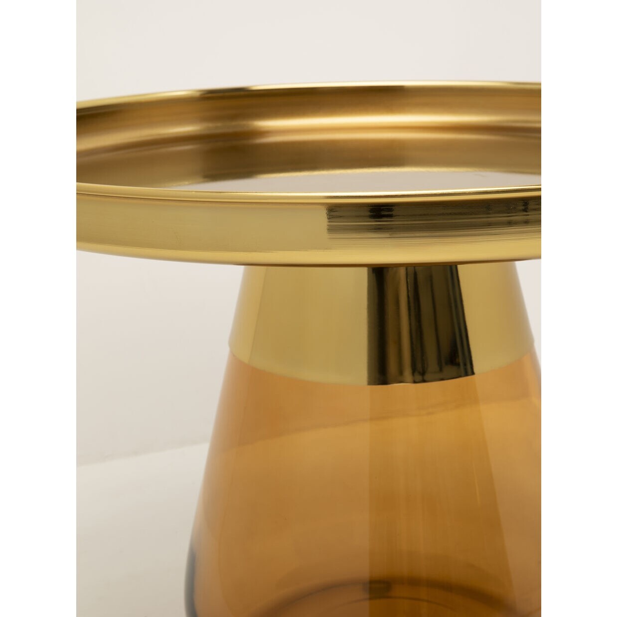 Table basse Bottiglia 60cm dorée et ambrée Kare Design