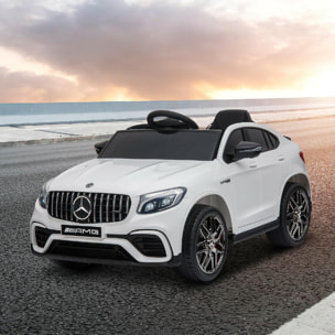 Voiture véhicule électrique enfants 12 V 35 W V. max. 3 Km/h télécommande effets sonores + lumineux blanc Mercedes GLC AMG