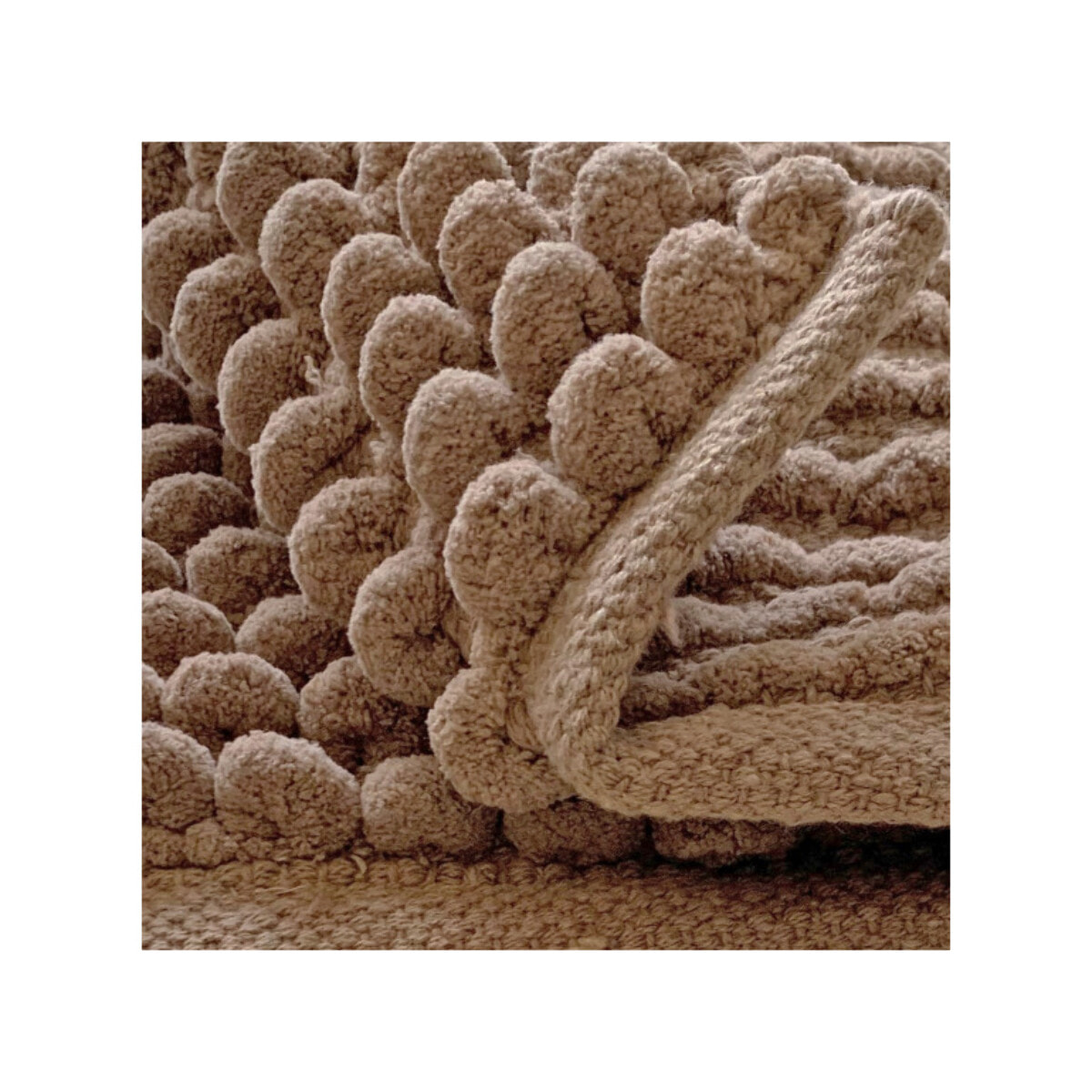 Tapis de salle de bain rectangulaire 40 x 60 cm avec pompons - 6 coloris - POP