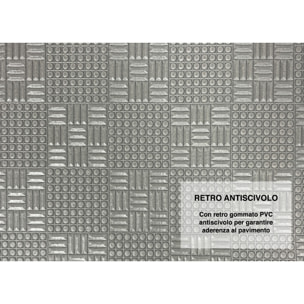 Tappeto Passatoia Corsia Cucina Ingresso Antimacchia Disegno Quadri 3d Grigio 3765