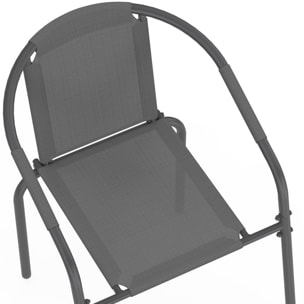 Chaises de jardin empilables Delma grises - lot de 4