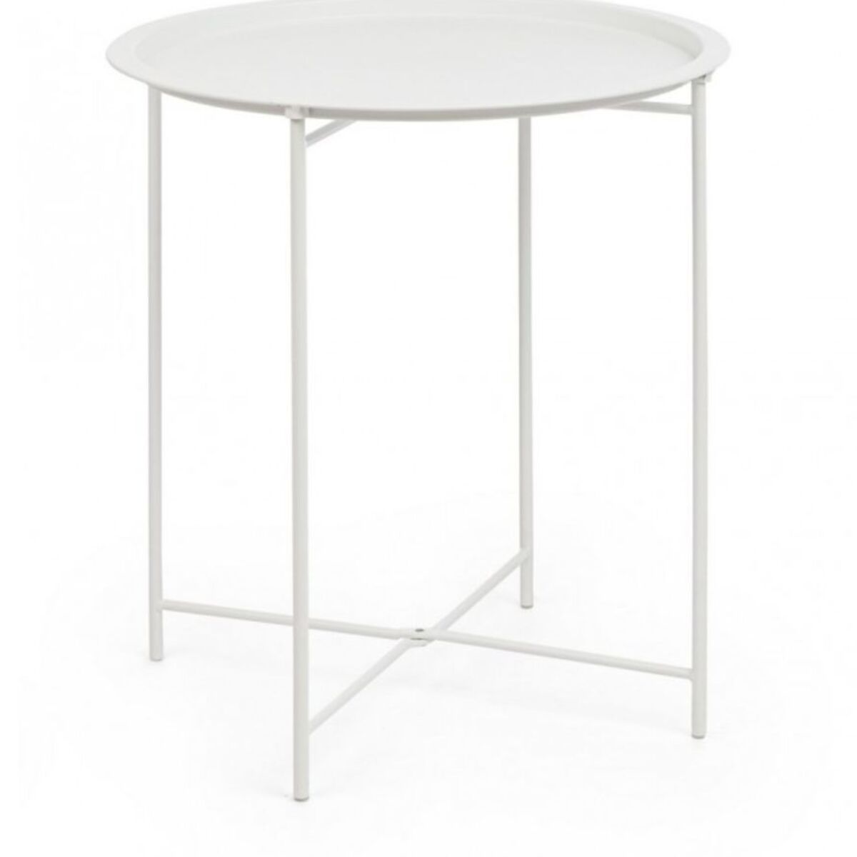Set di 6 tavolini rotondi AUSTIN in acciaio bianco