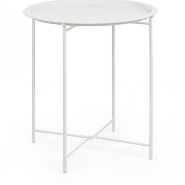 Set di 6 tavolini rotondi AUSTIN in acciaio bianco