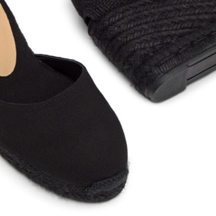 Alpargatas de cuña de mujer tintadas Carina en algodón orgánico con cierre de cintas