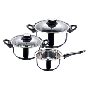 Bateria de cocina 5 piezas san ignacio palma de acero inoxidable apta para induccion