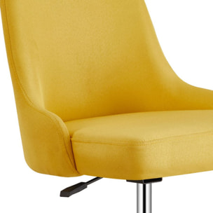 Poltroncina girevole in lino, colore giallo - Abby