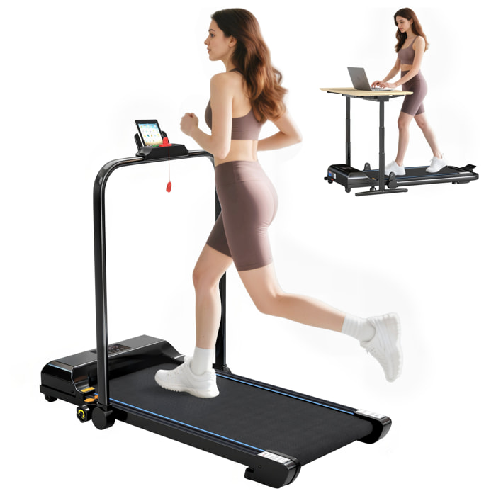 Cinta de Correr Plegable, Andar Caminadora Eléctrica para Casa 2 en 1, Debajo del Escritorio con 2,5HP, 10 km/h, Pantalla LED y Control Remoto, Portátil para Gimnasio y Oficina