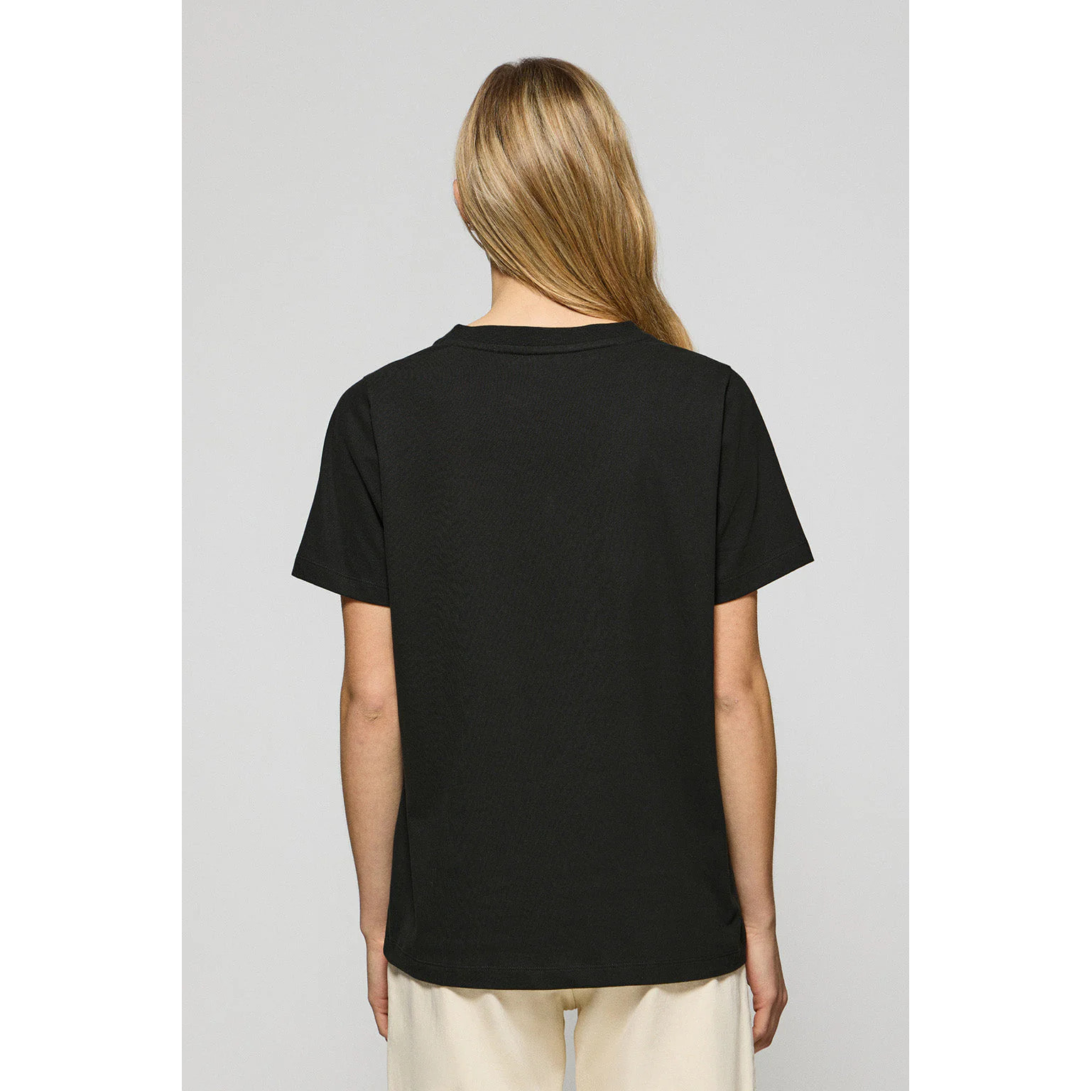 Camiseta Turia negra de acabado peach effect con print engomado Polo Club