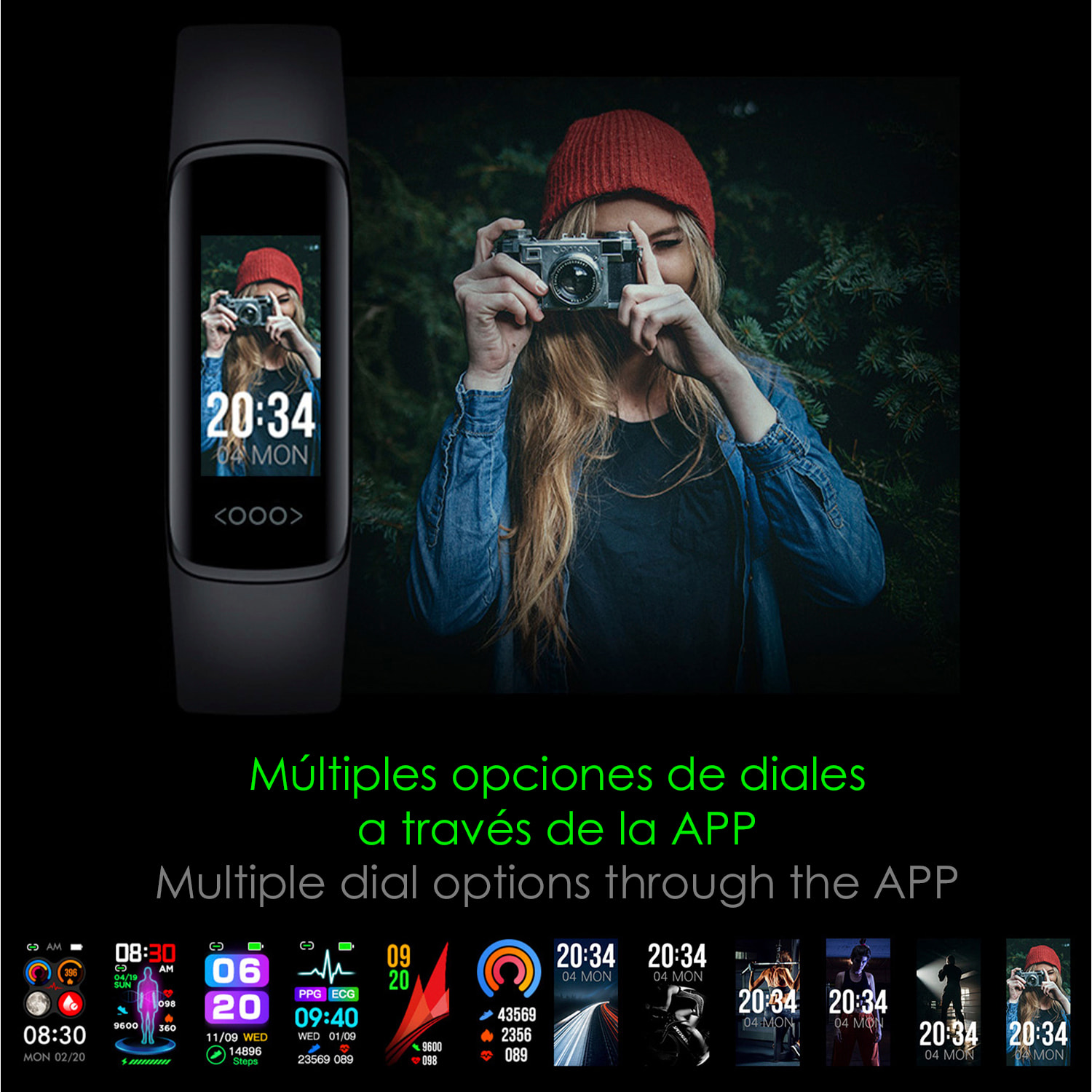 DAM Brazalete inteligente TK30 con temperatura corporal, multideporte, monitor cardiaco y de presión sanguínea. 5,5x1,2x2 Cm. Color: Violeta