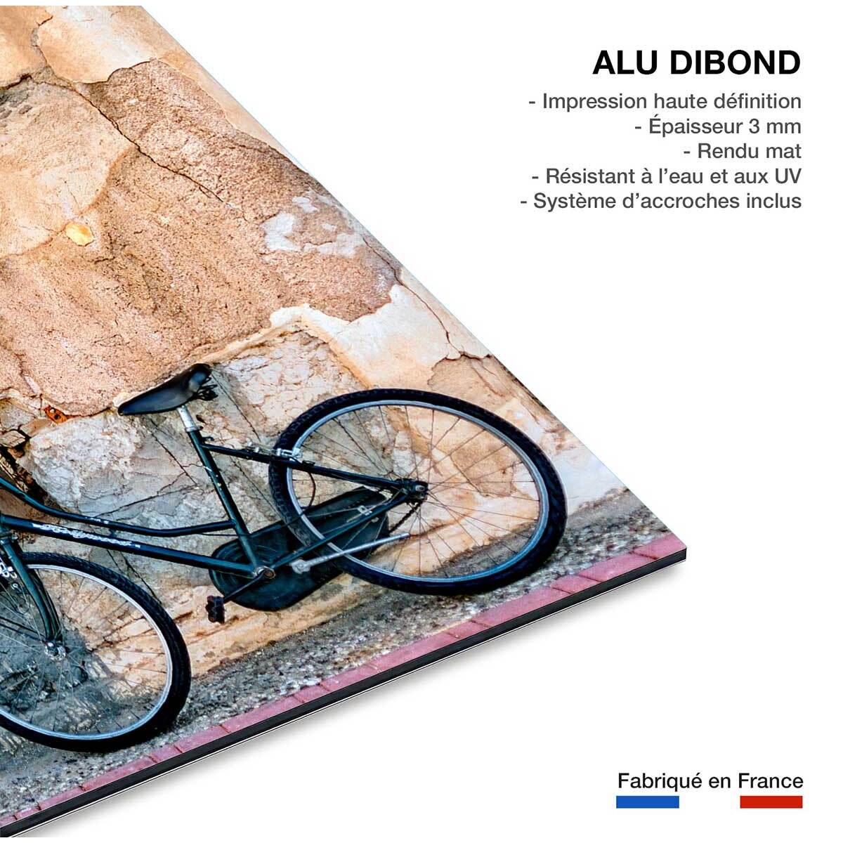 Tableau bicyclette bleue Tableau alu Dibond