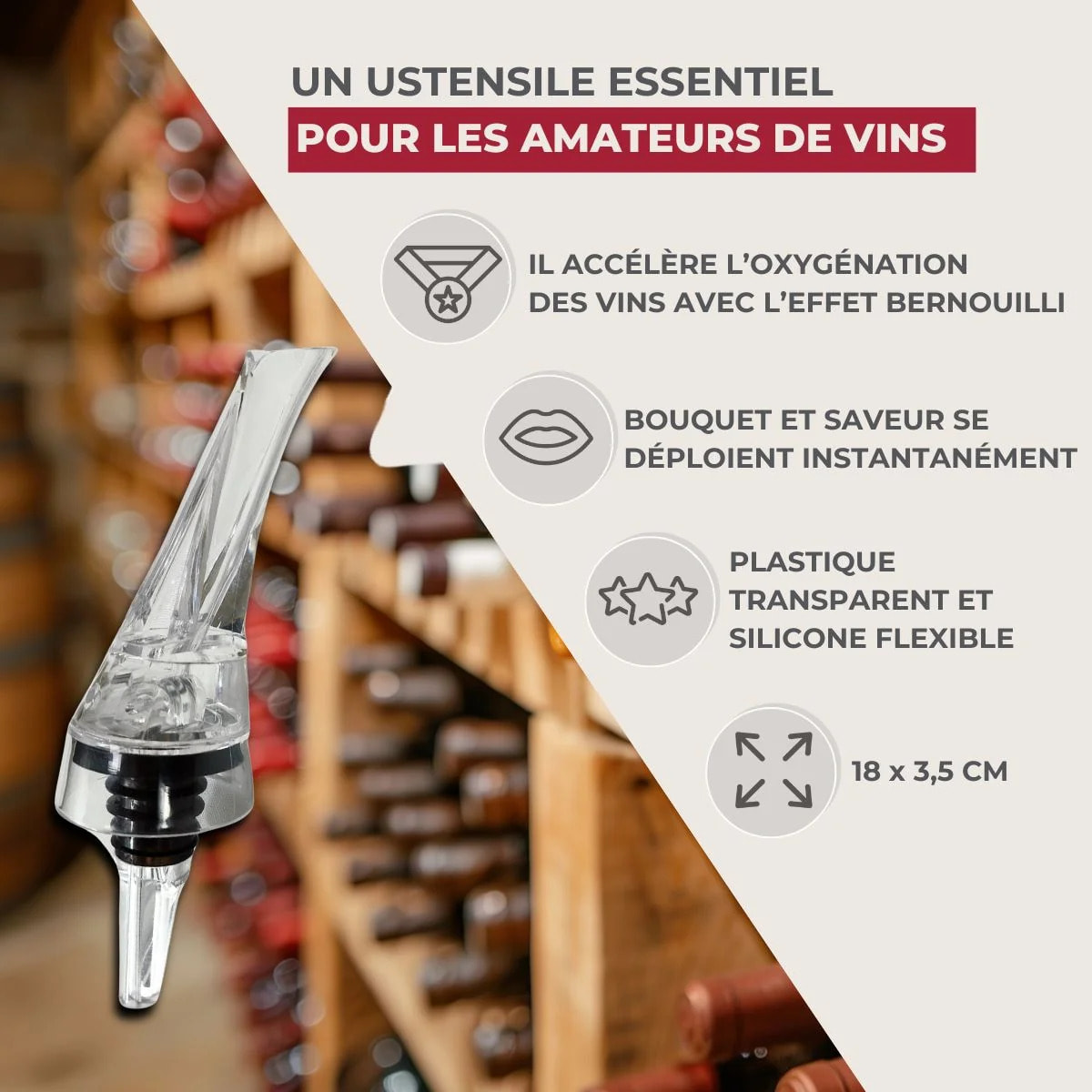 Bouchon verseur et aérateur de vin Fackelmann Bar Concept