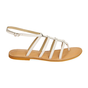 Sandali flat in pelle bianca