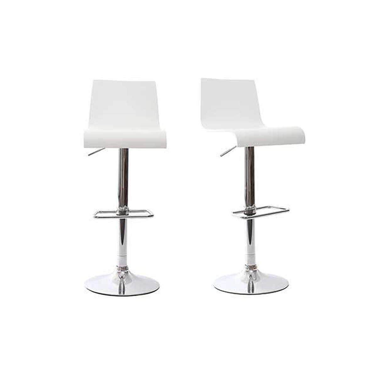 Tabourets de bar design blancs (lot de 2) NEWSURF