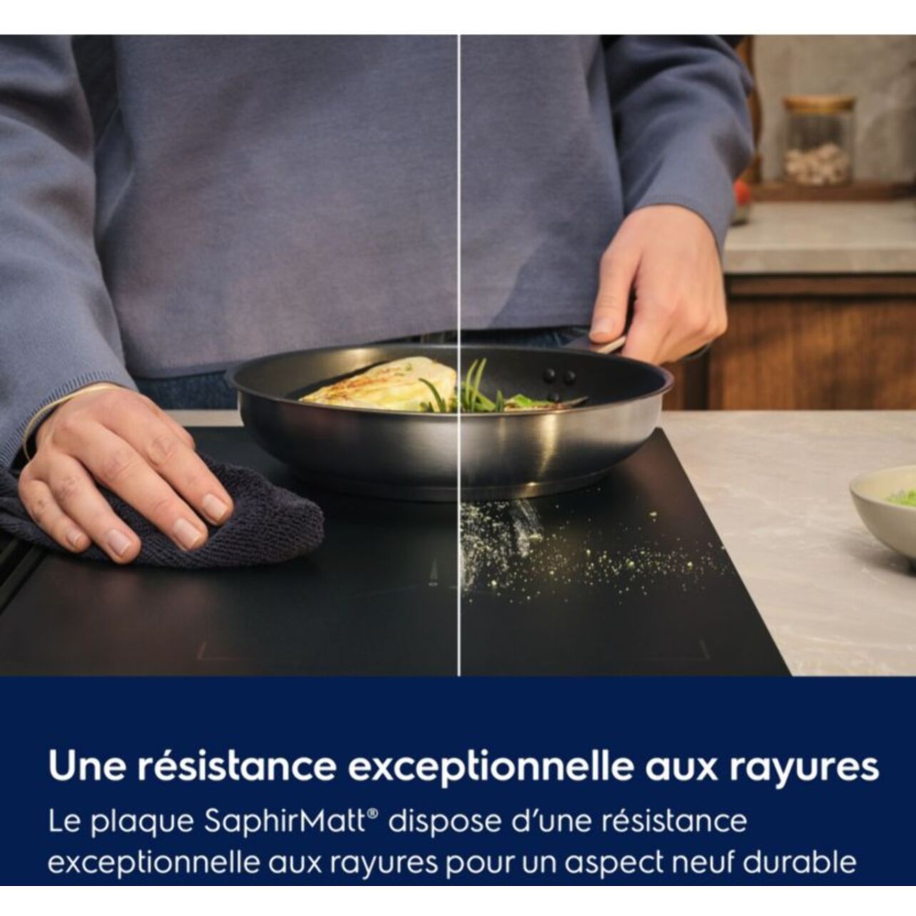 Plaque induction ELECTROLUX EIS87553IZ SaphirMatt 80cm Anti-rayures et Zone Flex