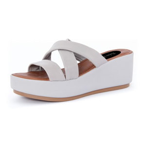 Sandalo con zeppa Donna colore Grigio