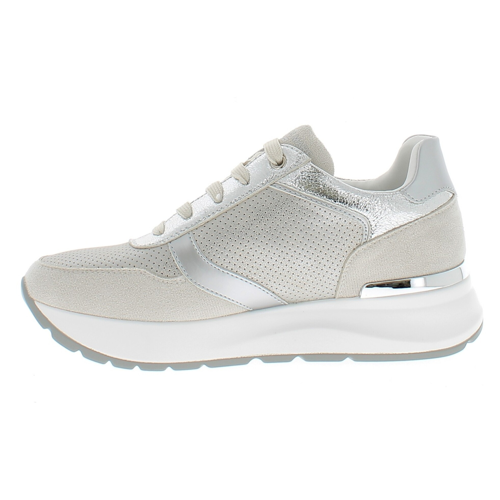 Armata di Mare Scarpe Donna Sneakers Casual Zip Laterale con Soletta in Memory Foam AMD S61H10 Lt Grey Silver