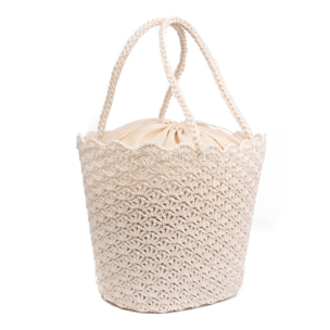Basentello Bolso de hombro Mujer. Fabricaco en algodón tejido artesanal a mano.