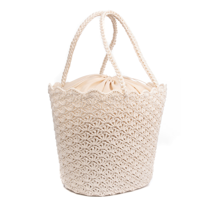 Basentello Bolso de hombro Mujer. Fabricaco en algodón tejido artesanal a mano.
