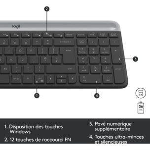 Clavier + Souris LOGITECH MK470 Graphite