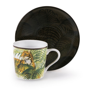 Set de 6 Tasses à Café avec Soucoupe Excelsa – Leopard, Porcelaine Multicolore