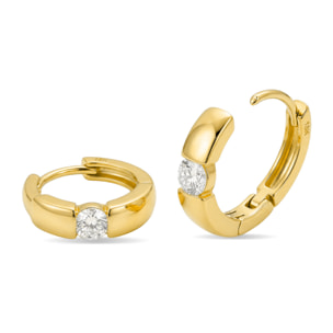 Pendientes de Circonita Brillante acabado en oro amarillo de 18k