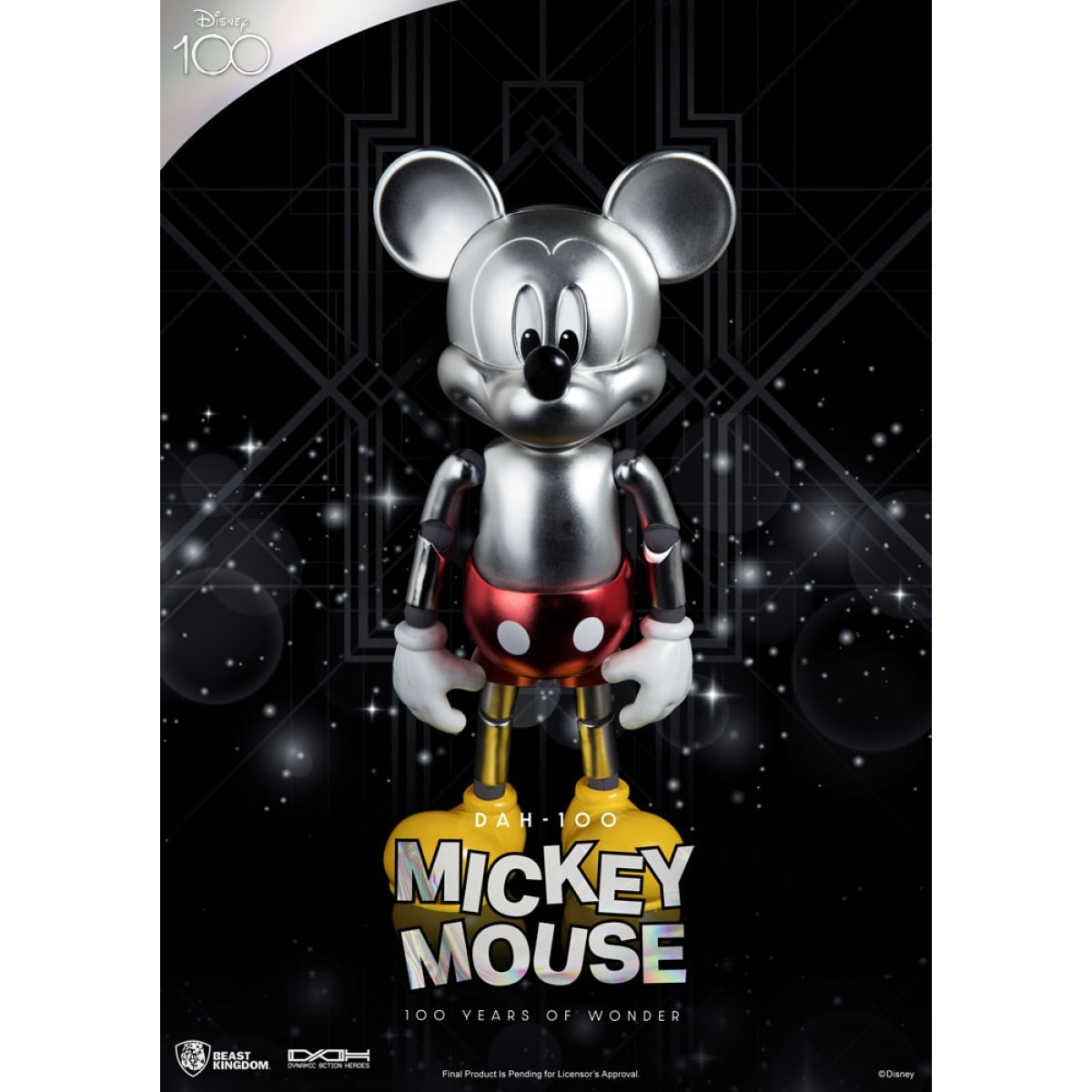 Disney 100 di Meraviglie Dynamic Figura 1/9 Mickey Mouse 16 Cm Beast Kingdom